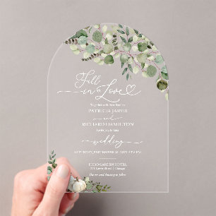 Invitations En Acrylique Tombe en amour Mariage Citrouille de verdure