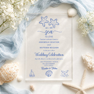 Invitations En Acrylique Tout ce que nous voyons est l'amour Mariage de la