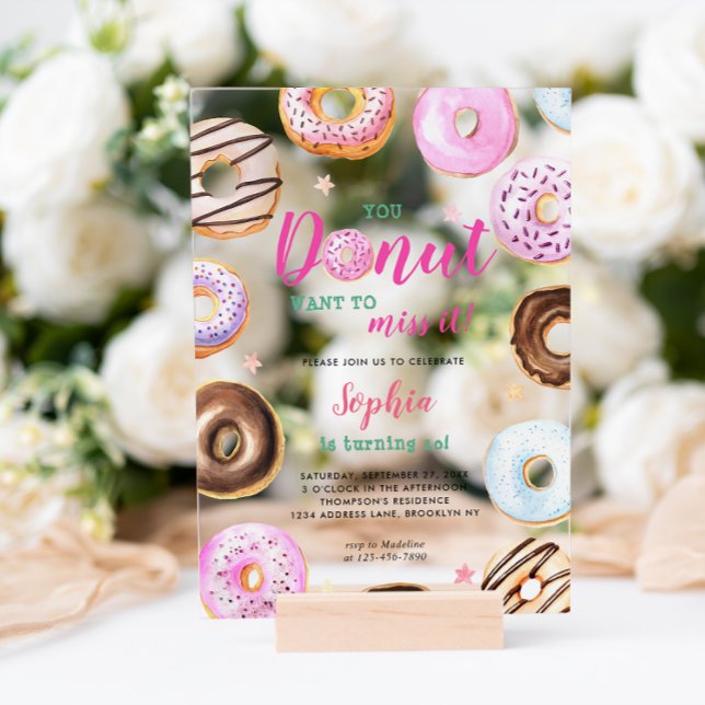Invitations En Acrylique Tu ne veux pas le manquer Aquarelle Anniversaire (Créateur téléchargé)