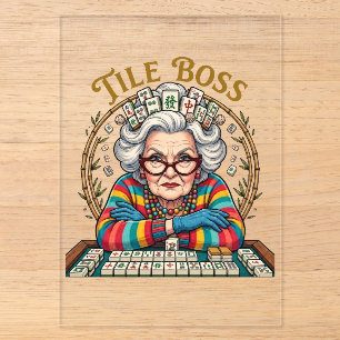 Invitations En Acrylique Tuile de mahjong Boss