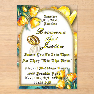 Invitations En Acrylique Tulipes Jaunes Soleil de Mariage