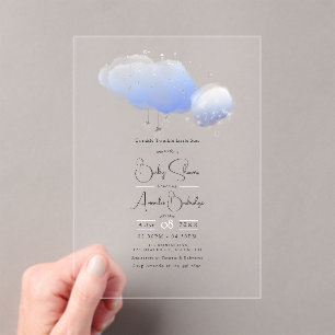 Invitations En Acrylique Twinkle Twinkle Little Star Baby Shower