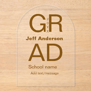 Invitations En Acrylique Typographie moderne graduation simple minimum c