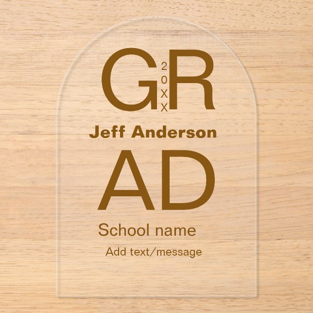 Invitations En Acrylique Typographie moderne graduation simple minimum c (Recto)