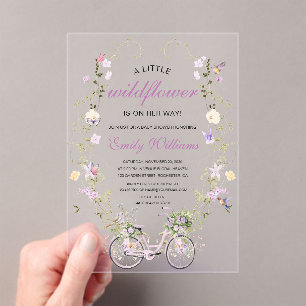 Invitations En Acrylique Un Baby shower De Printemps Un Peu Fleur sauvage
