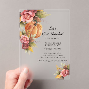 Invitations En Acrylique Un Citrouille rustique