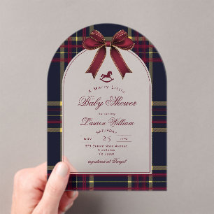 Invitations En Acrylique Un Joyeux Petit Baby shower Cheval Rocheux Vintage