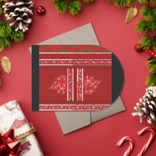 Invitations En Acrylique un motif à croix avec fleurs rouges et vignes