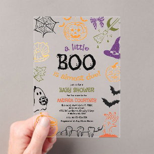 Invitations En Acrylique Un petit Boo est presque dû Fête de bébé effrayant