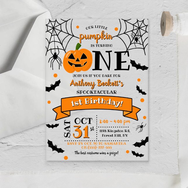 Invitations En Acrylique Un petit Citrouille à l'occasion d'un Halloween 1e (Créateur téléchargé)
