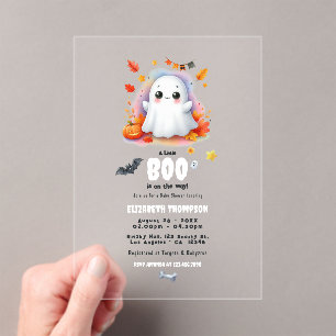 Invitations En Acrylique "Un petit hulu est en route" Baby Shower Halloween