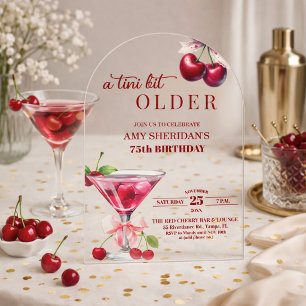 Invitations En Acrylique Un peu plus âgé Chic A Tini Bit Older Cherry Marti