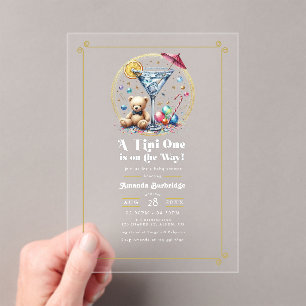 Invitations En Acrylique Un Tini Est En Chemin Baby shower Clair