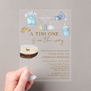 Invitations En Acrylique Un Tini Sur Le Chemin Baby shower Espresso Martini