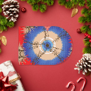 Invitations En Acrylique une conception d'un fond rouge avec un cercle bleu