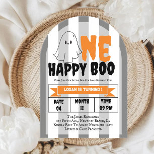 Invitations En Acrylique Une Fête de Photo pour le 1er Anniversaire de Happ