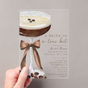 Invitations En Acrylique Une mariée dans une Fête des mariées Tini Bit Mart