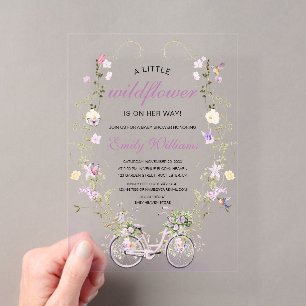Invitations En Acrylique Une petite baby shower de printemps pour une fleur