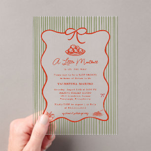 Invitations En Acrylique Une petite boulette est en route Doodle Baby Showe