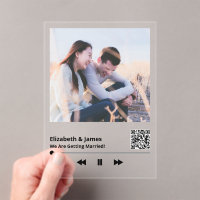 Unique Couple Photo Music Plaque QR Code Mariage