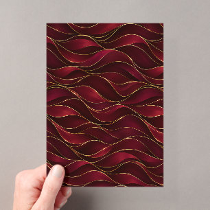 Invitations En Acrylique Vagues de marbre rouge burgundy élégantes avec acc