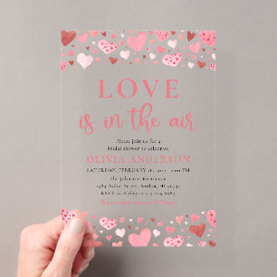 Invitations En Acrylique Valentine Hearts Love est dans la Fête des mariées