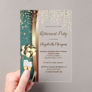 Invitations En Acrylique Verre à vin, talons hauts, Partie de retrait des b