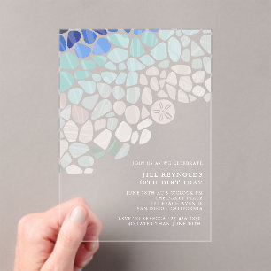Invitations En Acrylique Verre de mer coloré Anniversaire Acrylique Invitat