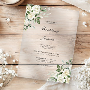 Invitations En Acrylique Vert sauge blanc floral script mariage givré