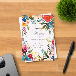 Invitations En Acrylique Vibrant Transparent Fleurs de Fiesta Mexicaine Mar