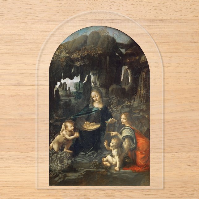 Invitations En Acrylique Vierge aux rochers, Léonard de Vinci (Recto)