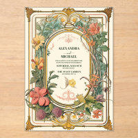 Vintage Floral Art Nouveau Mariage
