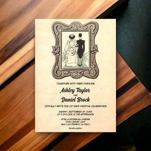 Invitations En Acrylique Vintage Retro les années 50 Bride Groom Comic Mari