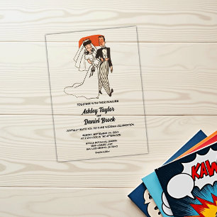 Invitations En Acrylique Vintage Retro Old Classic les années 50 Comic Book