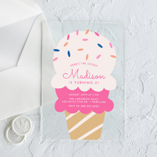 Invitations En Acrylique Voici la fête d'anniversaire de glace Here's The S