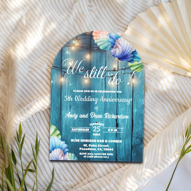Invitations En Acrylique We Still Do 5th Wedding Anniversary String Lights (Créateur téléchargé)