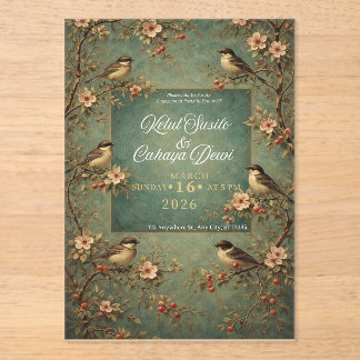 Invitations En Acrylique wedding birds