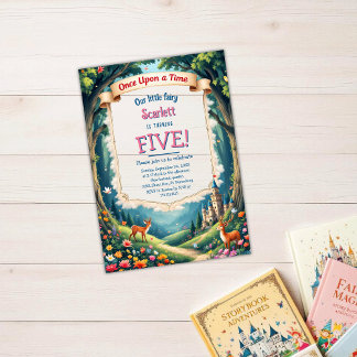 Invitations En Acrylique Woodland Castle Whimsical Fairytale Anniversaire d