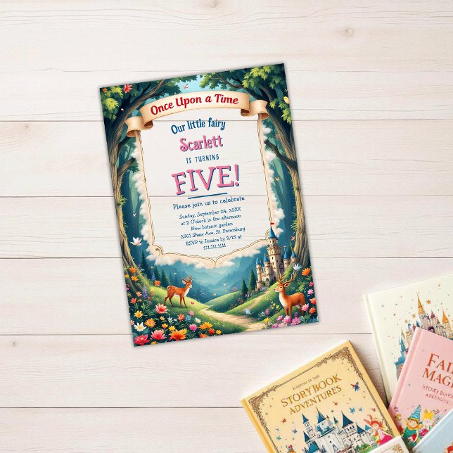 Invitations En Acrylique Woodland Castle Whimsical Fairytale Anniversaire d (Créateur téléchargé)