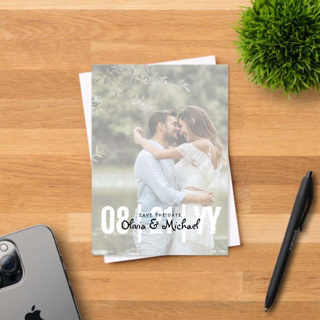 Invitations En Acrylique Zazzle mariage acrylique Enregistrer la date photo (Insitu (Carte d'invitation))