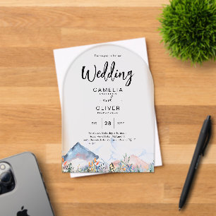 Invitations En Acrylique Zazzle mariage acrylique invite les montagnes hive