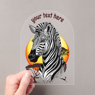 Invitations En Acrylique Zebra African Savanna Wild Animal