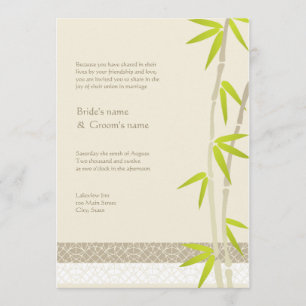 Invitations en bambou de mariage de conception