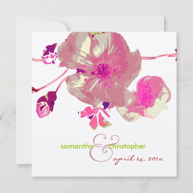 Invitations en bois de chien/rose/mauve/mariage (Devant)