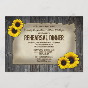 Invitations en bois de dîner de répétition de