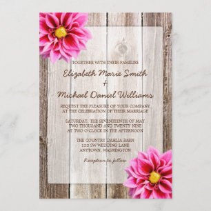 Invitations en bois de mariage de grange rustique
