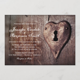 Invitations en bois rustiques de mariage de