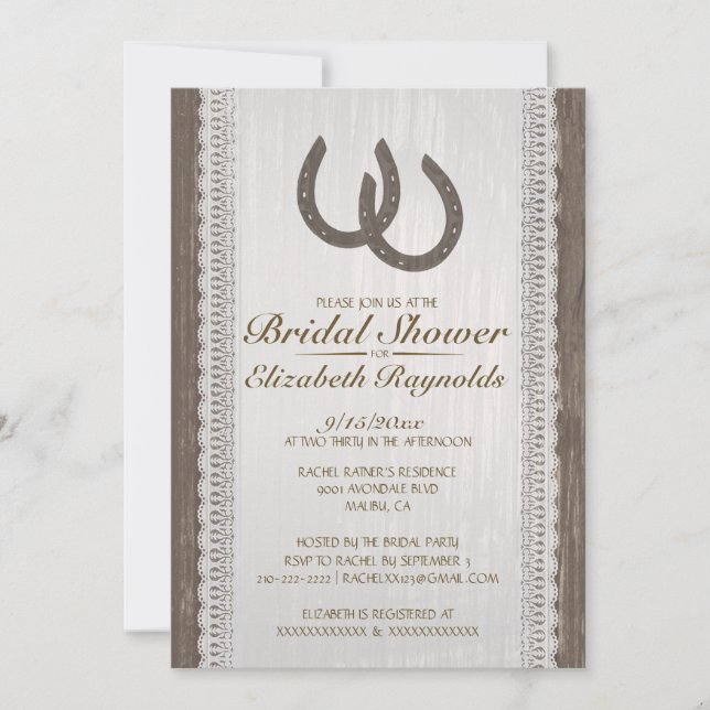 Invitations en fer à cheval occidentales de Fête (Devant)