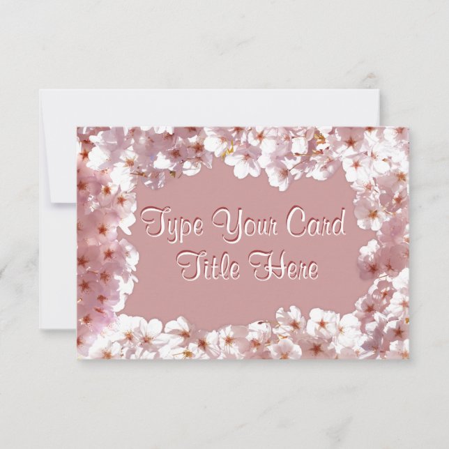 Invitations en fleurs roses Cartes RSVP personnali (Devant)