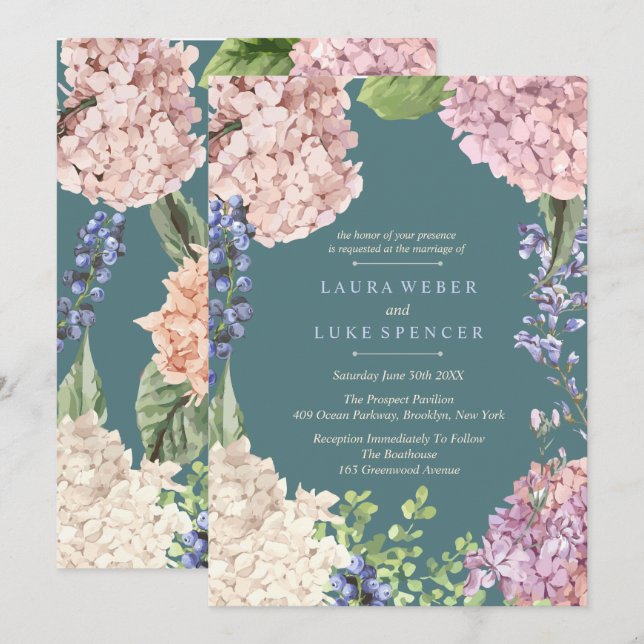 Invitations en pastel classiques de mariage (Devant / Derrière)